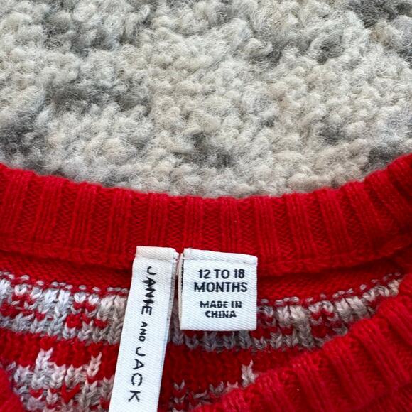 Janie + Jack Holiday Sweater Cardigan 12-18m - Picture 5 of 7
